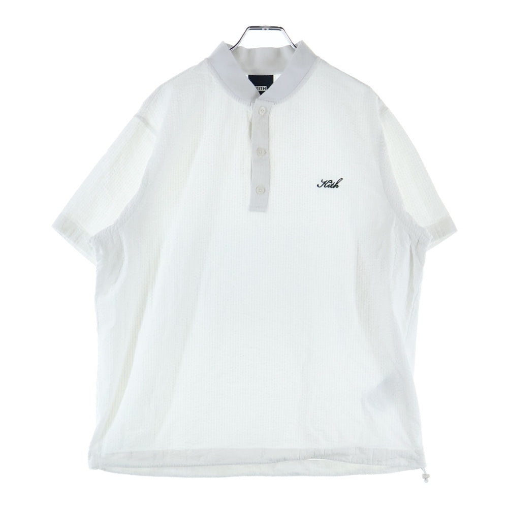 KITH(キス) 23SS シアサッカー ヘンリーネック半袖ポロシャツ