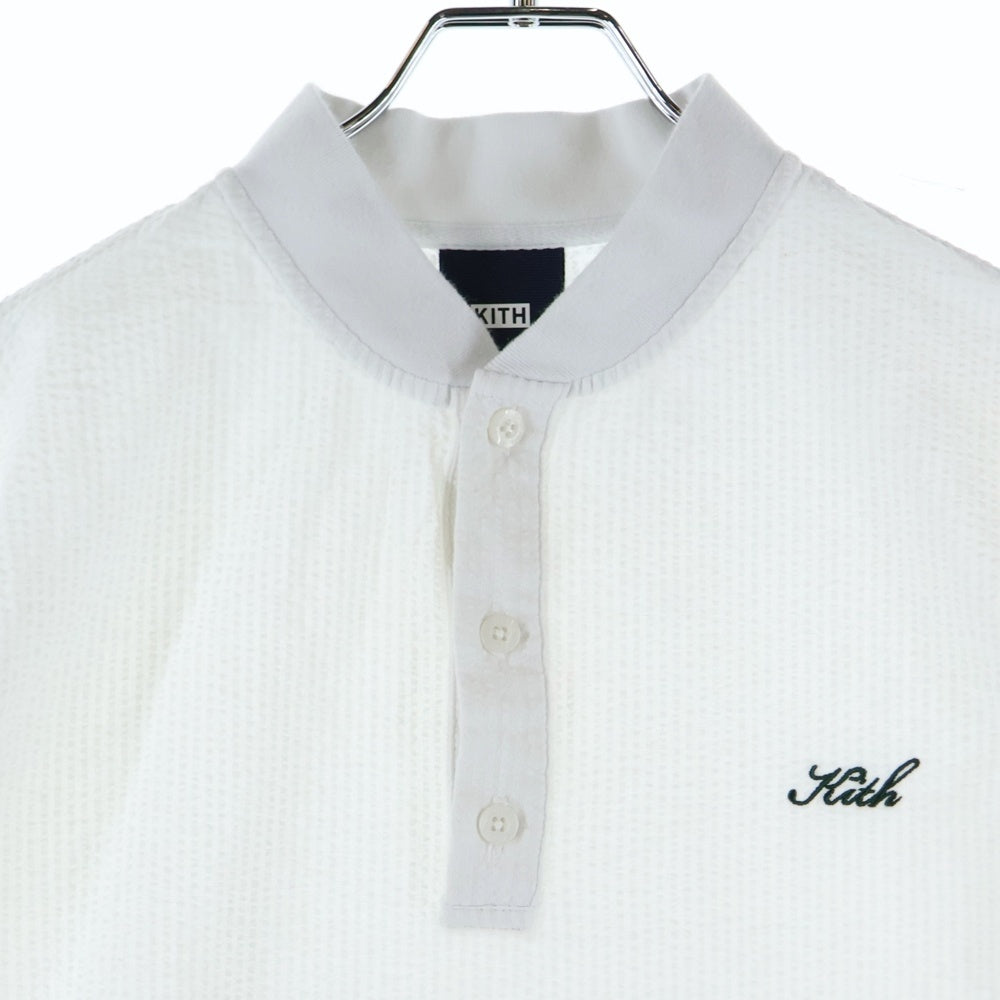 KITH(キス) 23SS シアサッカー ヘンリーネック半袖ポロシャツ