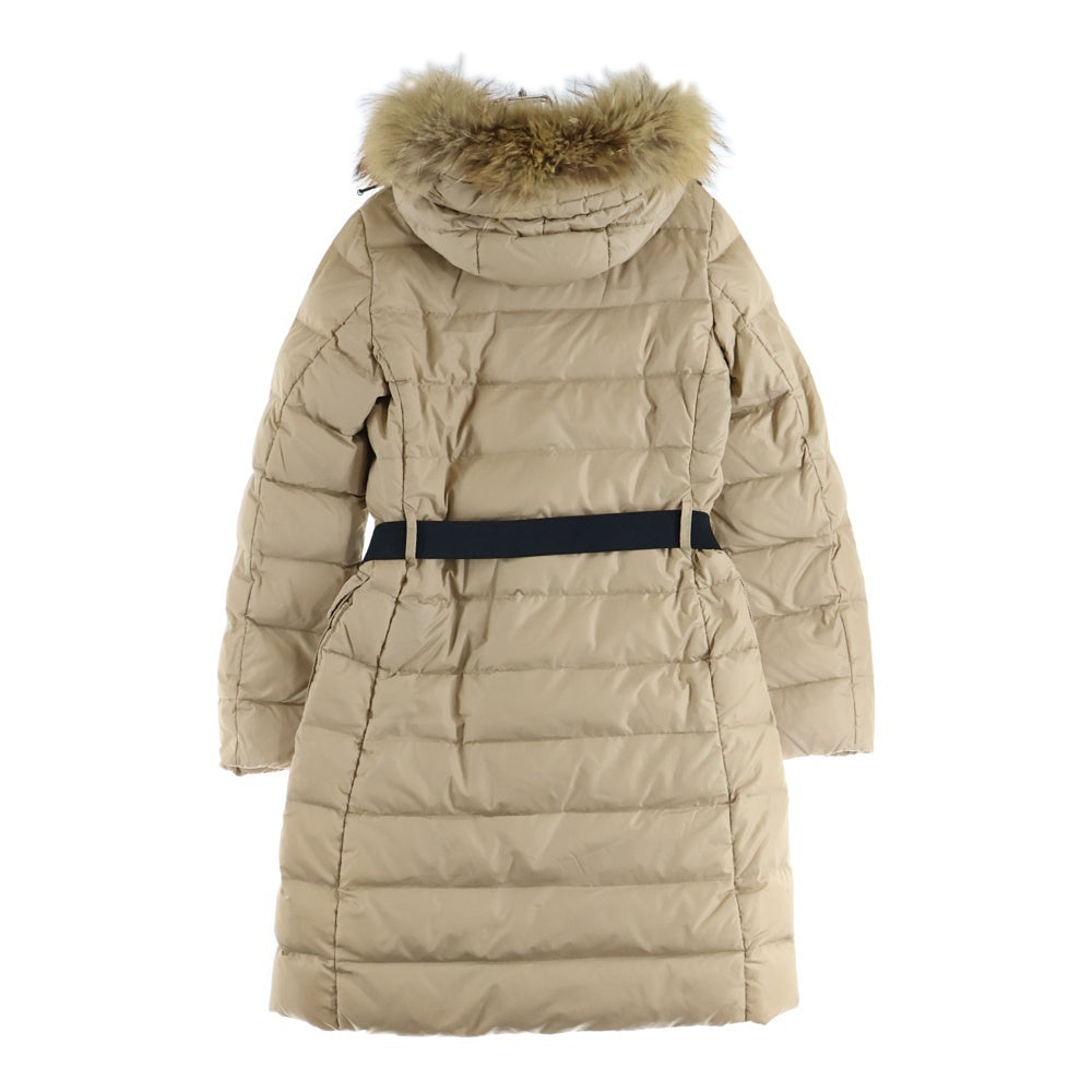 MONCLER(モンクレール) GENEVRIER ジュヌヴリエ ファー付きフーデッドジップアップ ダウンコート ベージュ レディース 32093499172568065