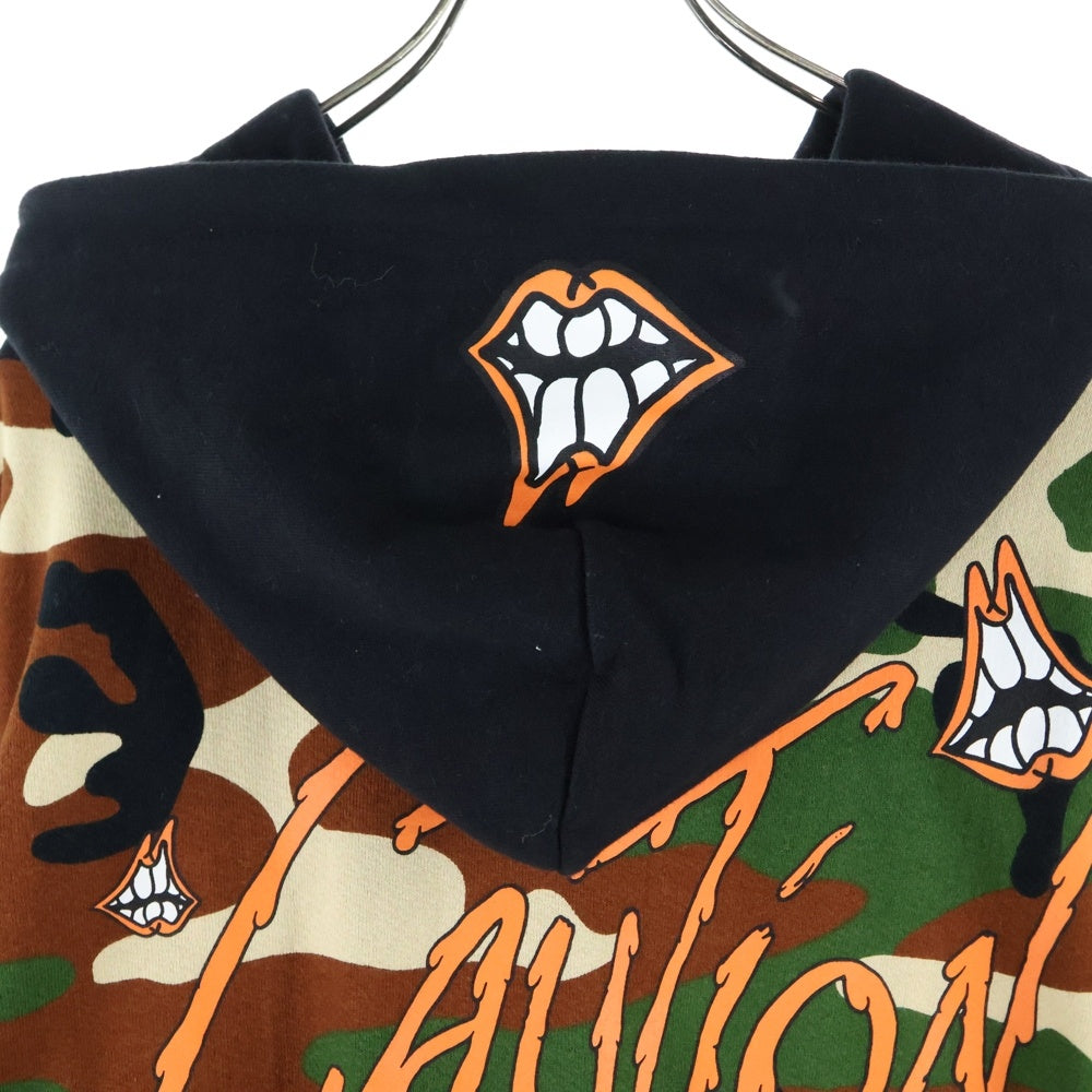 CHROME HEARTS(クロムハーツ) ×MATTY BOY PPO CAUTION ZIP UP HOODIE マッティボーイ コーション サーマル裏地ジップアップパーカー フーディ カモフラージュ