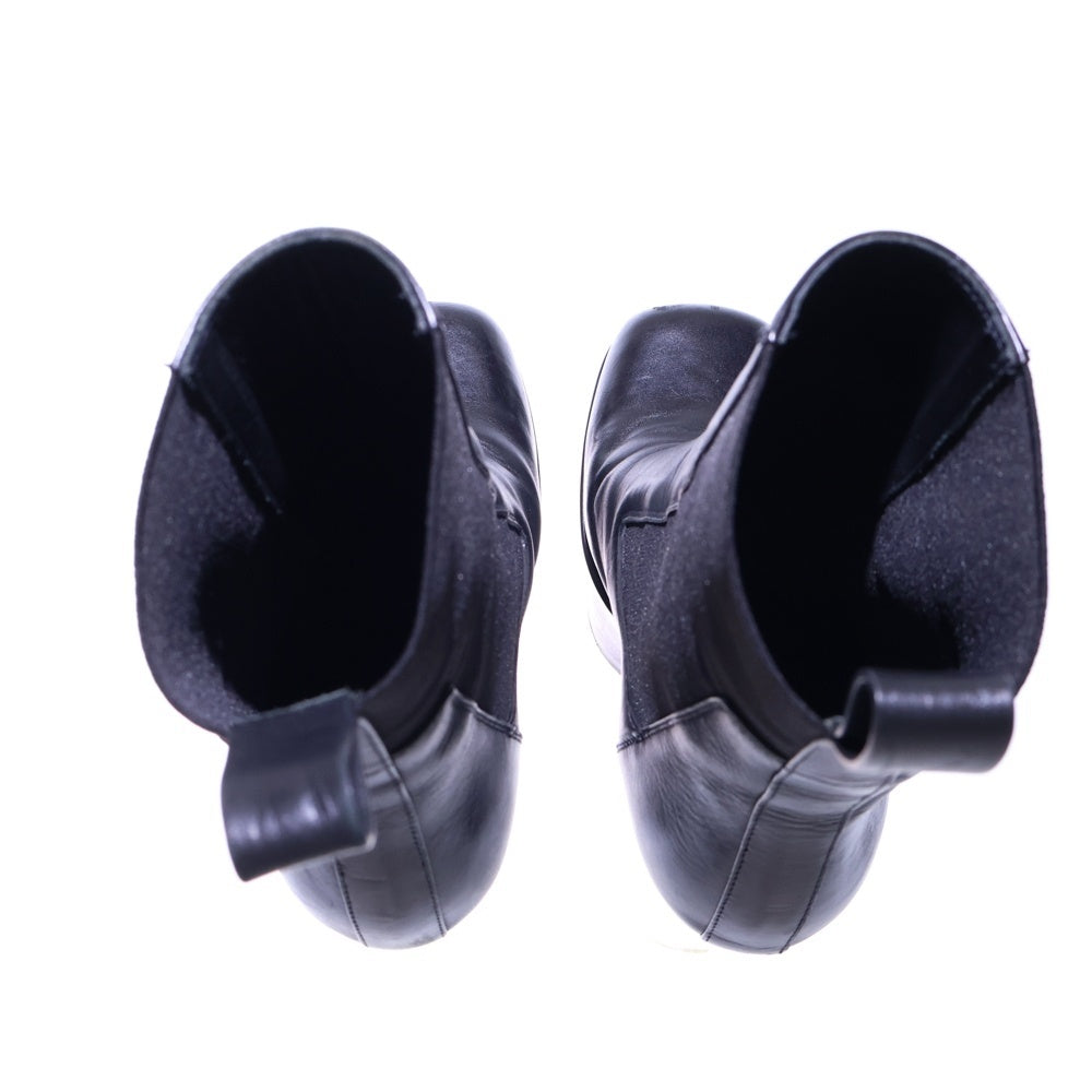 Rick Owens(リックオウエンス) BEATLE PLATFORM RO02B6855 LCG ビートルレザープラットフォーム レザーハイカットブーツ クリアヒール ブラック