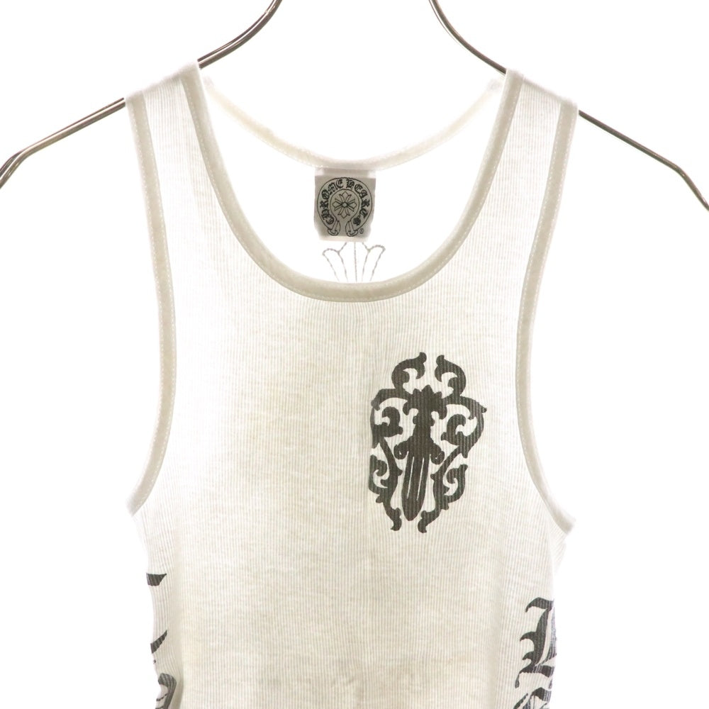 CHROME HEARTS(クロムハーツ) OLD VINE DAGGER オールド ヴァインダガープリントタンクトップ バックセメタリークロス ホワイト