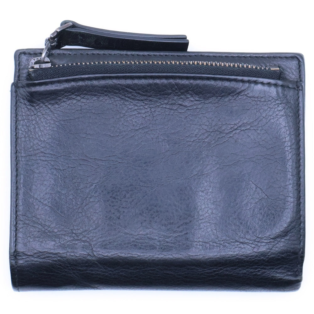 Maison Margiela 11(メゾンマルジェラ11) 八の字刺繍レザー二つ折り財布 ウォレット ブラック S55UI0131 SY0573