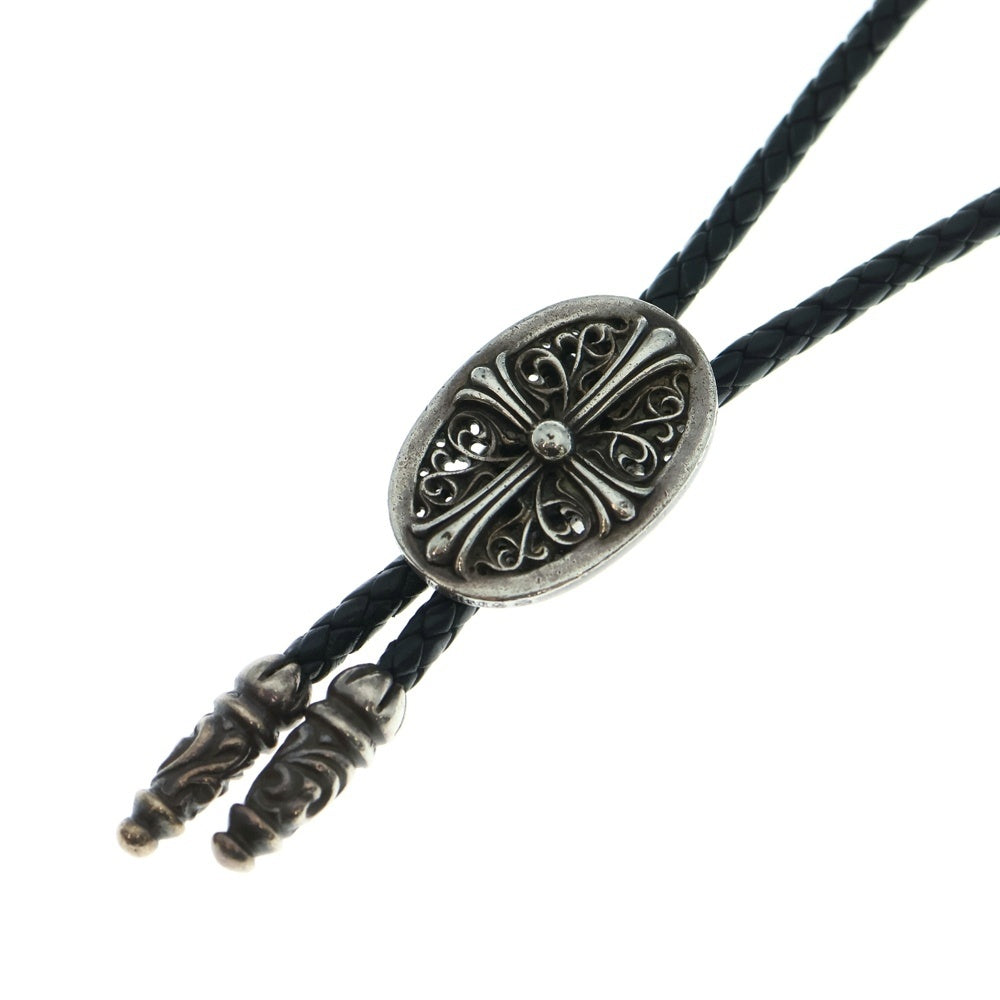 CHROME HEARTS(クロムハーツ) BOLOTIE OVALTINY タイニークラシックオーバルクロス ループタイ シルバー/ブラック BCA209