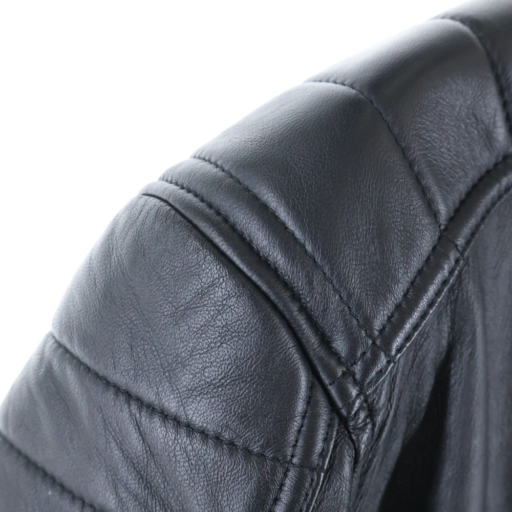 REPLAY(リプレイ) クラストレザージャケット シングルライダースジャケット ラムレザー ブラック M8915B.000.83056