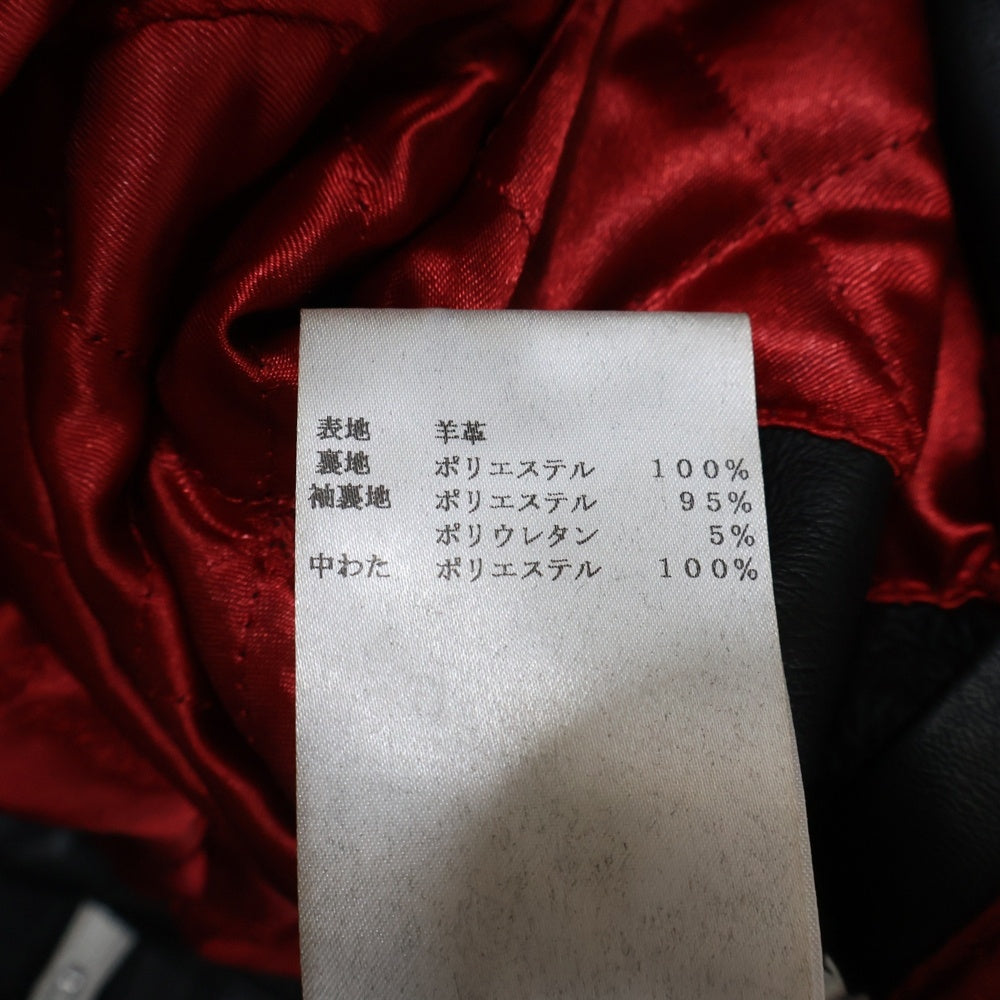 REPLAY(リプレイ) クラストレザージャケット シングルライダースジャケット ラムレザー ブラック M8915B.000.83056