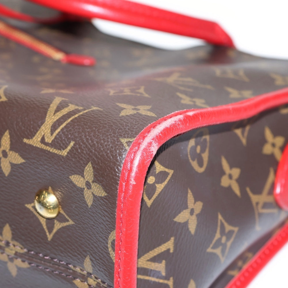 LOUIS VUITTON(ルイヴィトン) ポパンクールPM モノグラム キャンバス 2WAY ショルダーバッグ ハンドバッグ ブラウン/レッド M43433