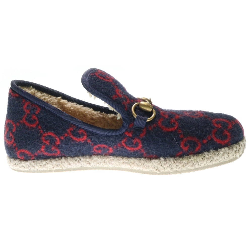 GUCCI(グッチ) 20AW Fria Horsebit Espadrille GG Loafers GGロゴ ホースビット スリッポン ローファー ネイビー レディース 575850