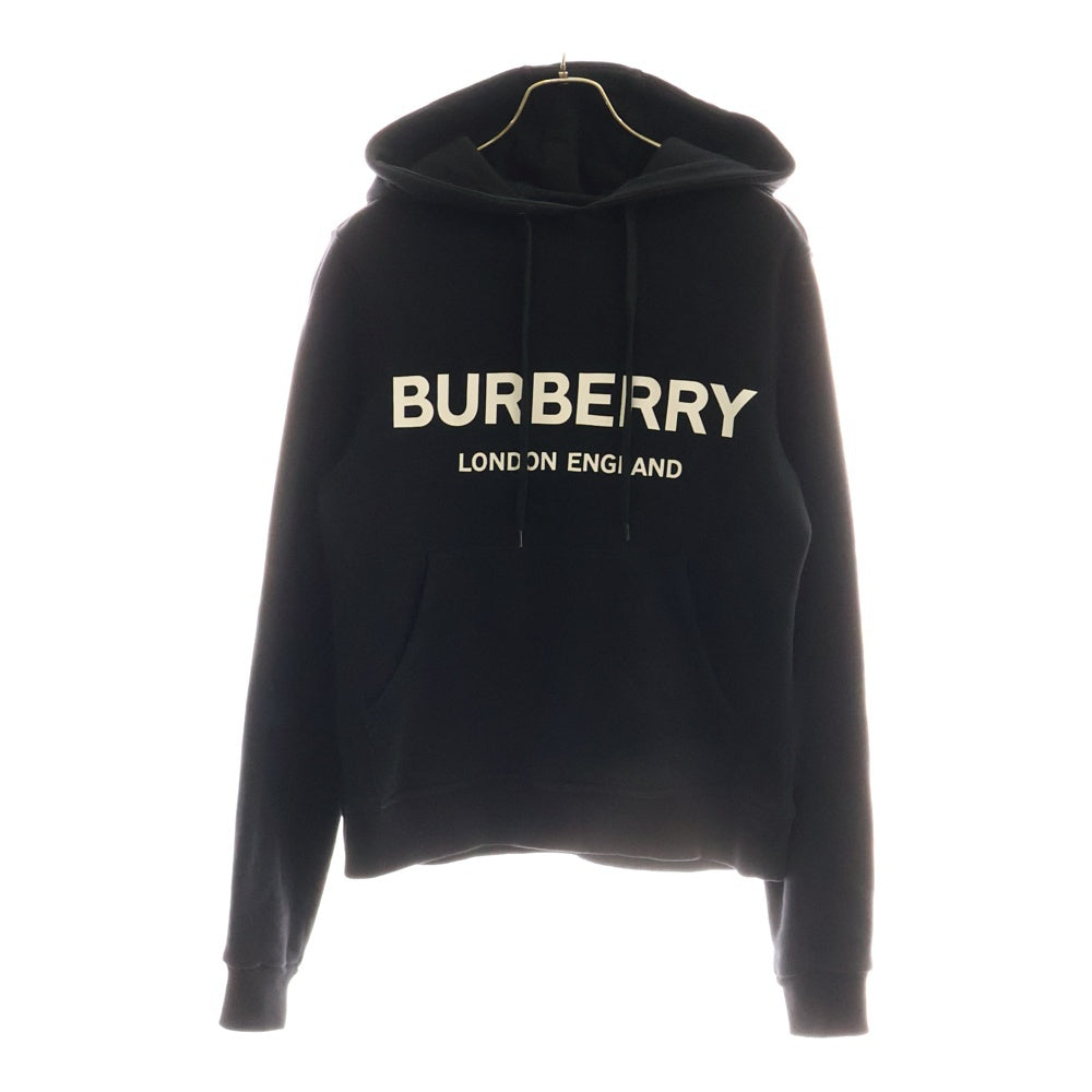 BURBERRY(バーバリー) フロントロゴプリント スウェットプルオーバーパーカー フーディ ブラック レディース 8011652