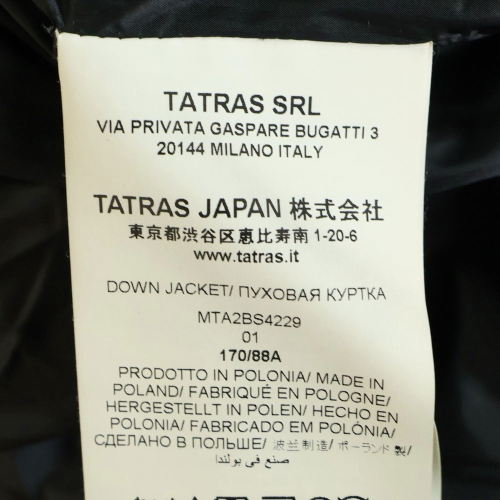 TATRAS(タトラス) 19AW B2nd別注 袖ロゴジップアップダウンジャケット ブラック MTA2BS4229