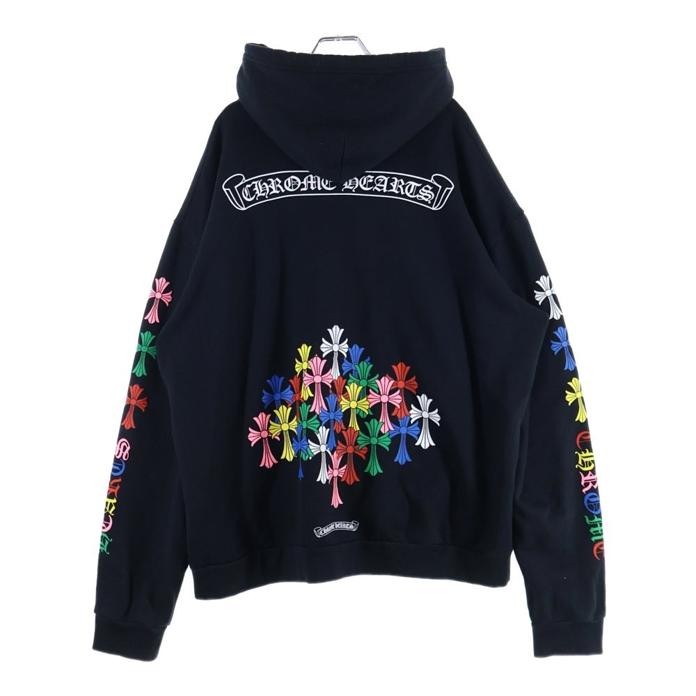 CHROME HEARTS(クロムハーツ) MLTCOL CEM CRS HD PLVR マルチカラーセメタリークロスプリントプルオーバーパーカー フーディ ブラック