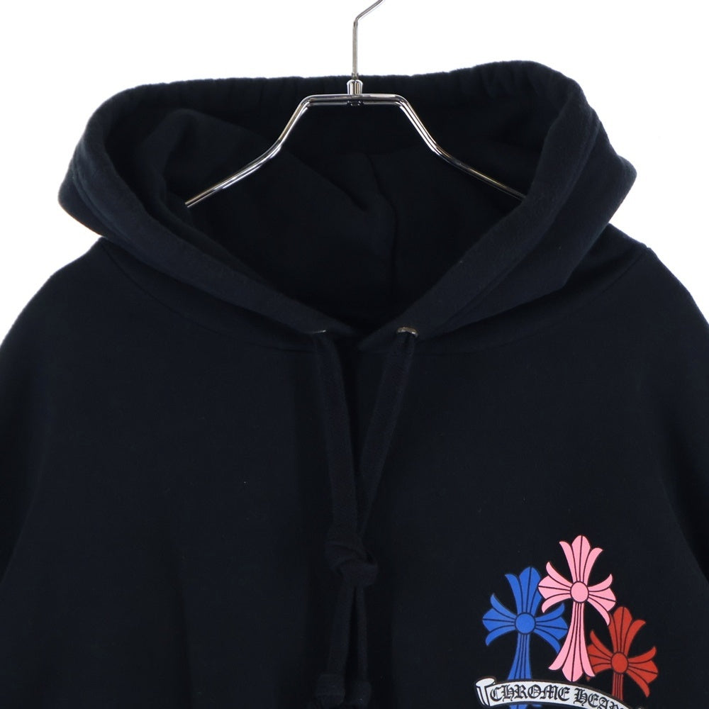 CHROME HEARTS(クロムハーツ) MLTCOL CEM CRS HD PLVR マルチカラーセメタリークロスプリントプルオーバーパーカー フーディ ブラック