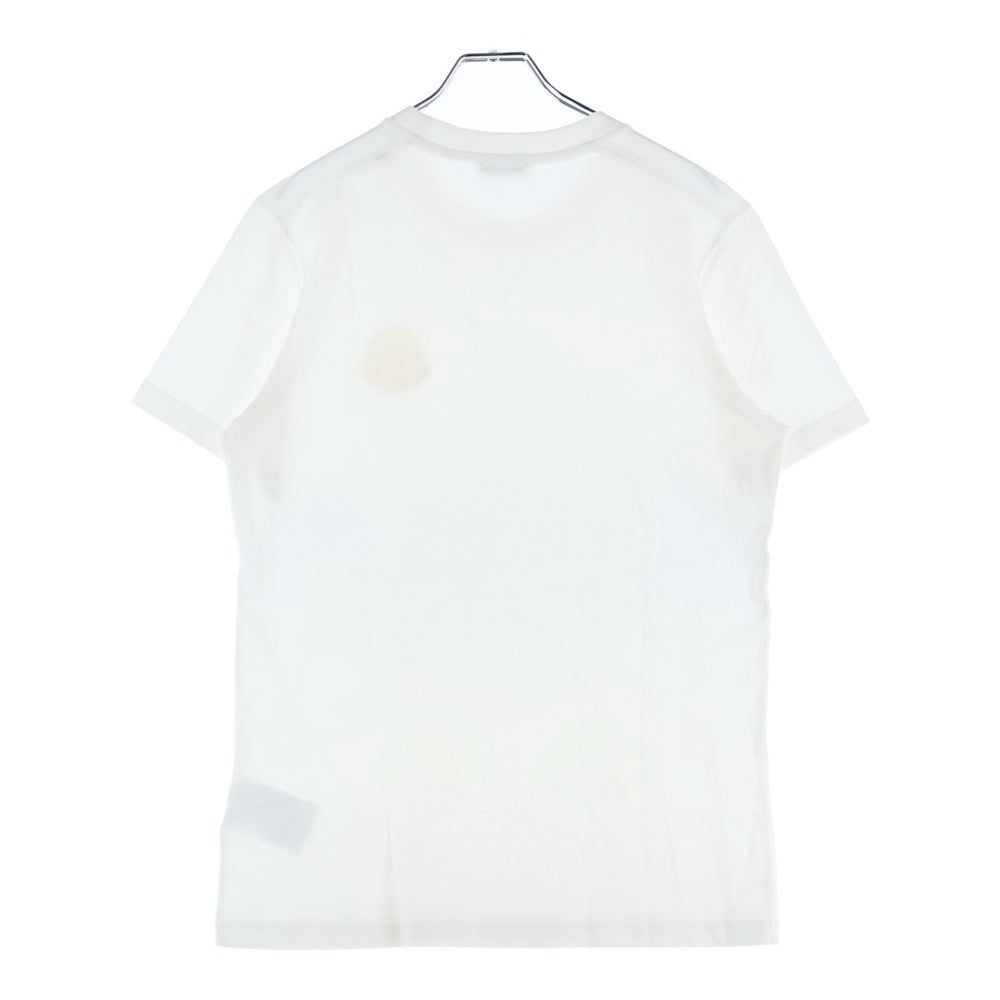 MONCLER(モンクレール) T-SHIRT GIROCOLLO フロントロゴ刺繍 クルーネック半袖Tシャツカットソー ホワイト F20938C75900