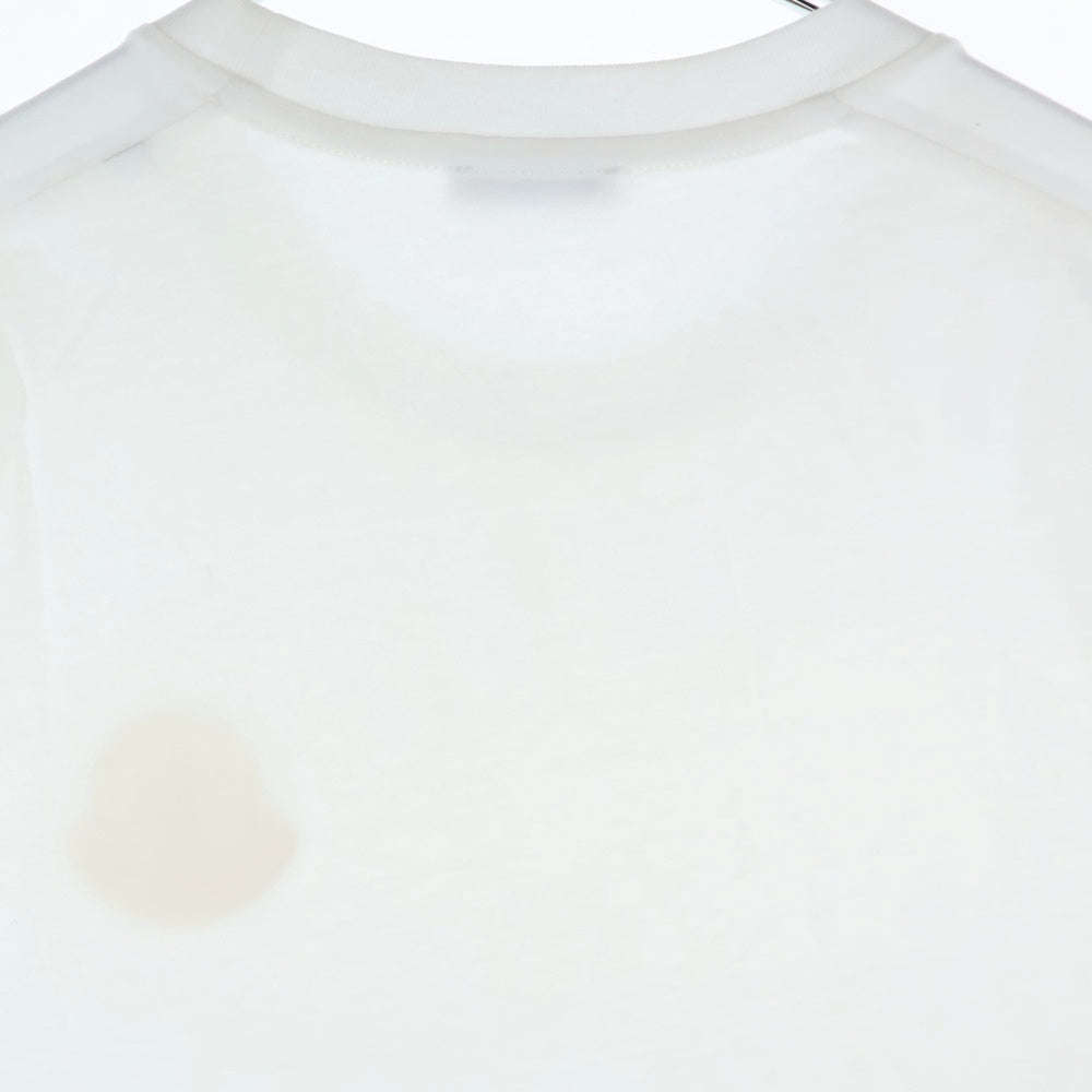 MONCLER(モンクレール) T-SHIRT GIROCOLLO フロントロゴ刺繍 クルーネック半袖Tシャツカットソー ホワイト F20938C75900