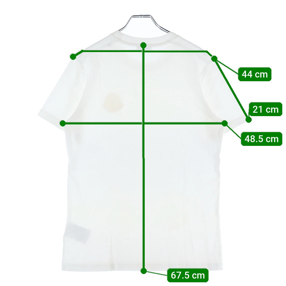 MONCLER(モンクレール) T-SHIRT GIROCOLLO フロントロゴ刺繍 クルーネック半袖Tシャツカットソー ホワイト F20938C75900