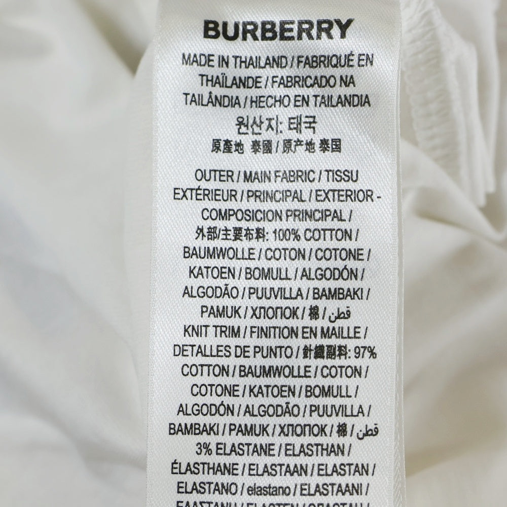 BURBERRY(バーバリー) フロントロゴプリント クルーネック 半袖Tシャツカットソー ホワイト 8008894 レディース