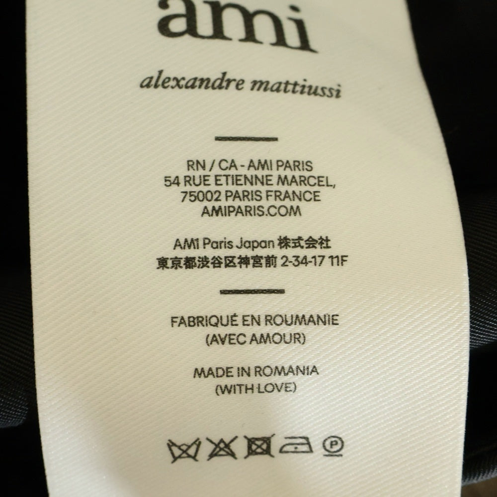 AMI Alexandre Mattiussi(アミアレクサンドルマテュッシ) Nylon Technicaltwill Jacket UJK242 PA0007 テクニカルツイル ボタンナイロンジャケット ブラック