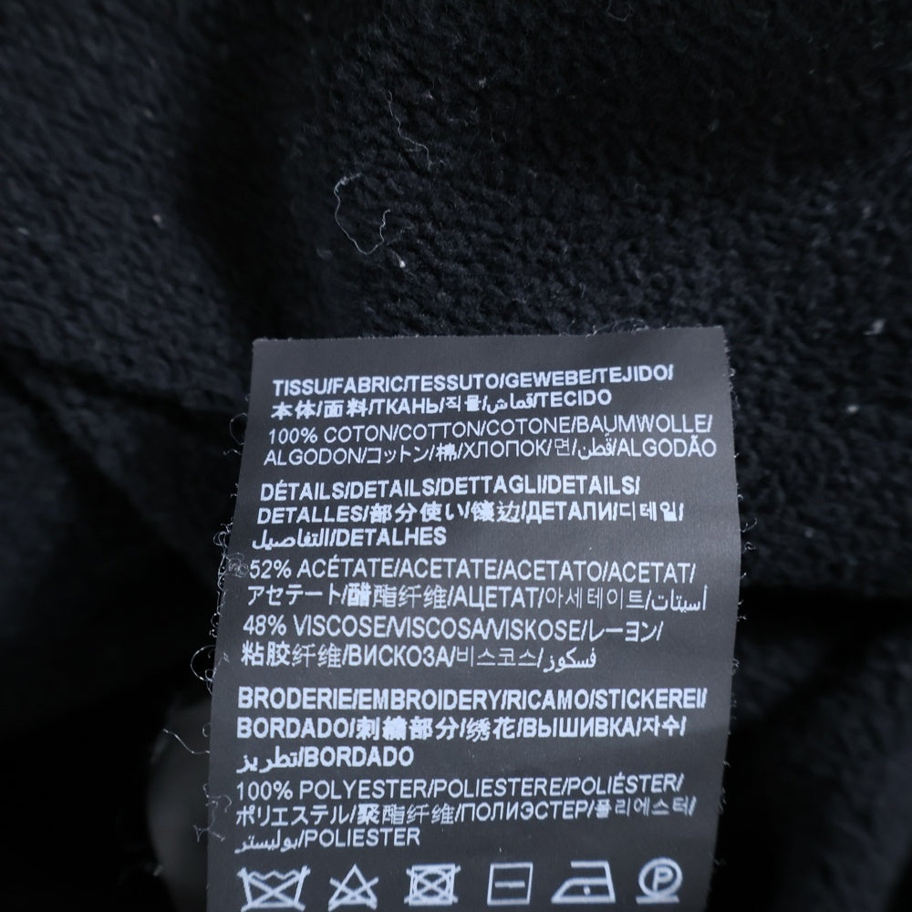 SAINT LAURENT PARIS(サンローランパリ) Cotton Hoodie 773358 Y36SW ロゴ刺繍スウェットパーカー フーディ ブラック