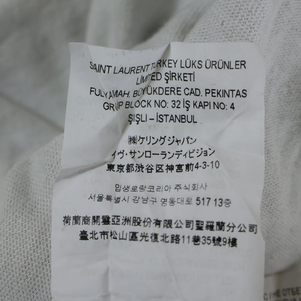 SAINT LAURENT PARIS(サンローランパリ) ロゴ刺繍半袖Tシャツ 747125 YB2XE ホワイト