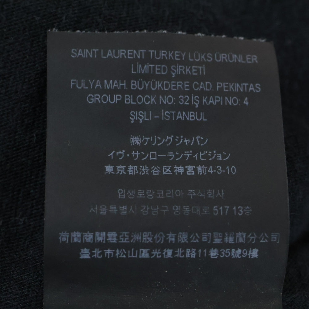 SAINT LAURENT PARIS(サンローランパリ) ロゴ刺繍半袖Tシャツ 747125 YB2XE ブラック