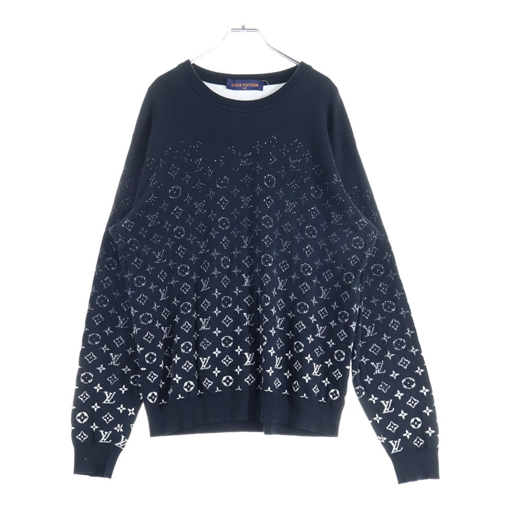 LOUIS VUITTON(ルイヴィトン) 20AW グラデーションモノグラム クルーネックニットセーター RM202 USO HJN87W ブラック