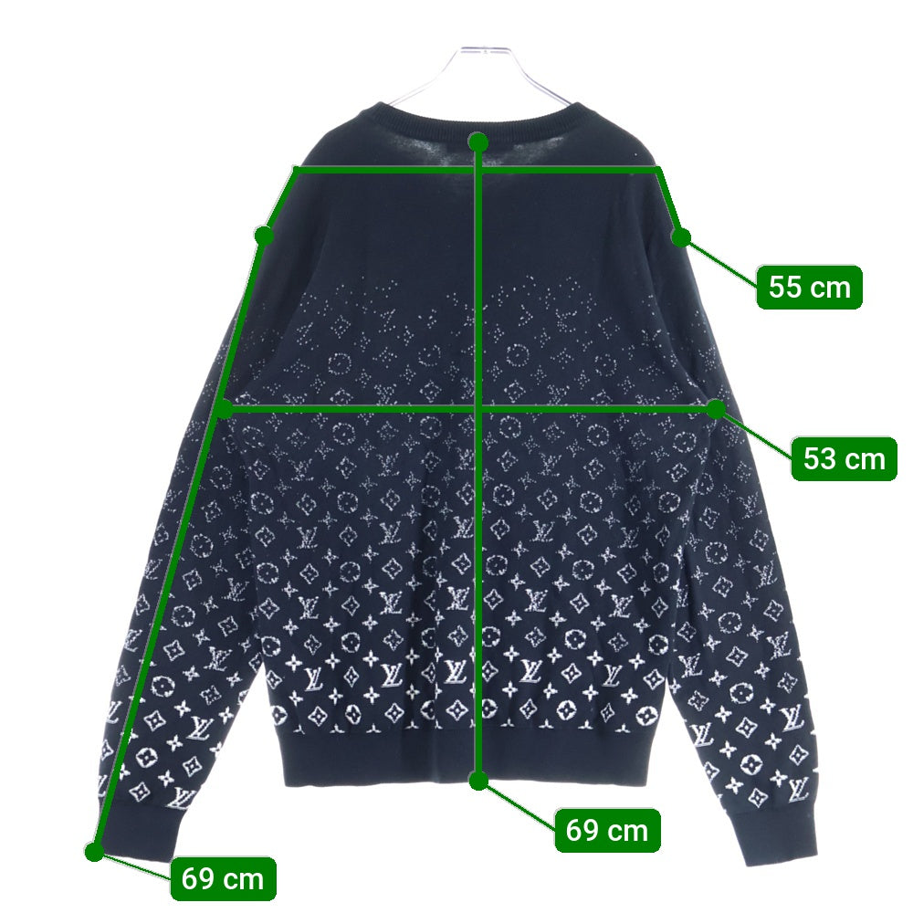 LOUIS VUITTON(ルイヴィトン) 20AW グラデーションモノグラム クルーネックニットセーター RM202 USO HJN87W ブラック