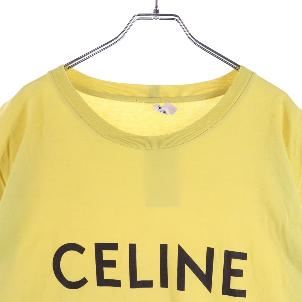CELINE(セリーヌ) フロントロゴプリントクルーネック 半袖Tシャツカットソー イエロー 2X681501F