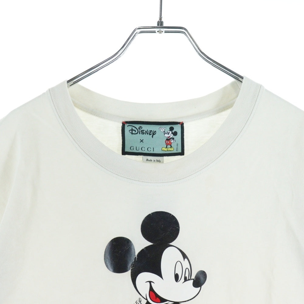 GUCCI(グッチ) × DISNEY ディズニー オーバーサイズ フロントロゴプリントクルーネック半袖Tシャツカットソー グレー 565806 XJB67