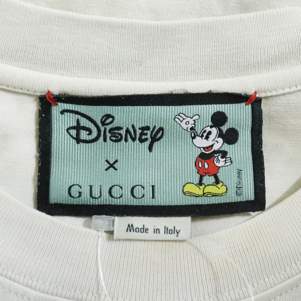 GUCCI(グッチ) × DISNEY ディズニー オーバーサイズ フロントロゴプリントクルーネック半袖Tシャツカットソー グレー 565806 XJB67