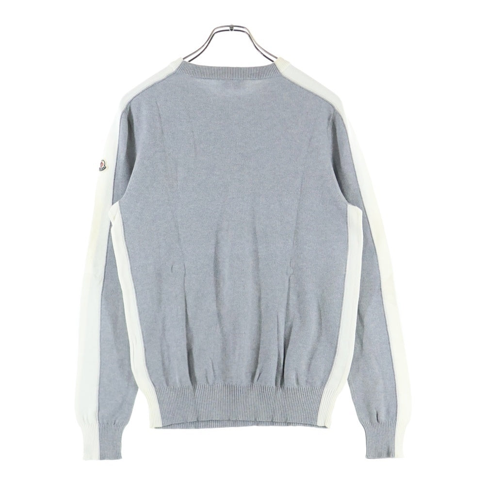 MONCLER(モンクレール) MAGLIA TRICOT GIROCOLLO スリーブライン切替 クルーネックロングスリーブTシャツカットソー ロンT グレー D10919029500