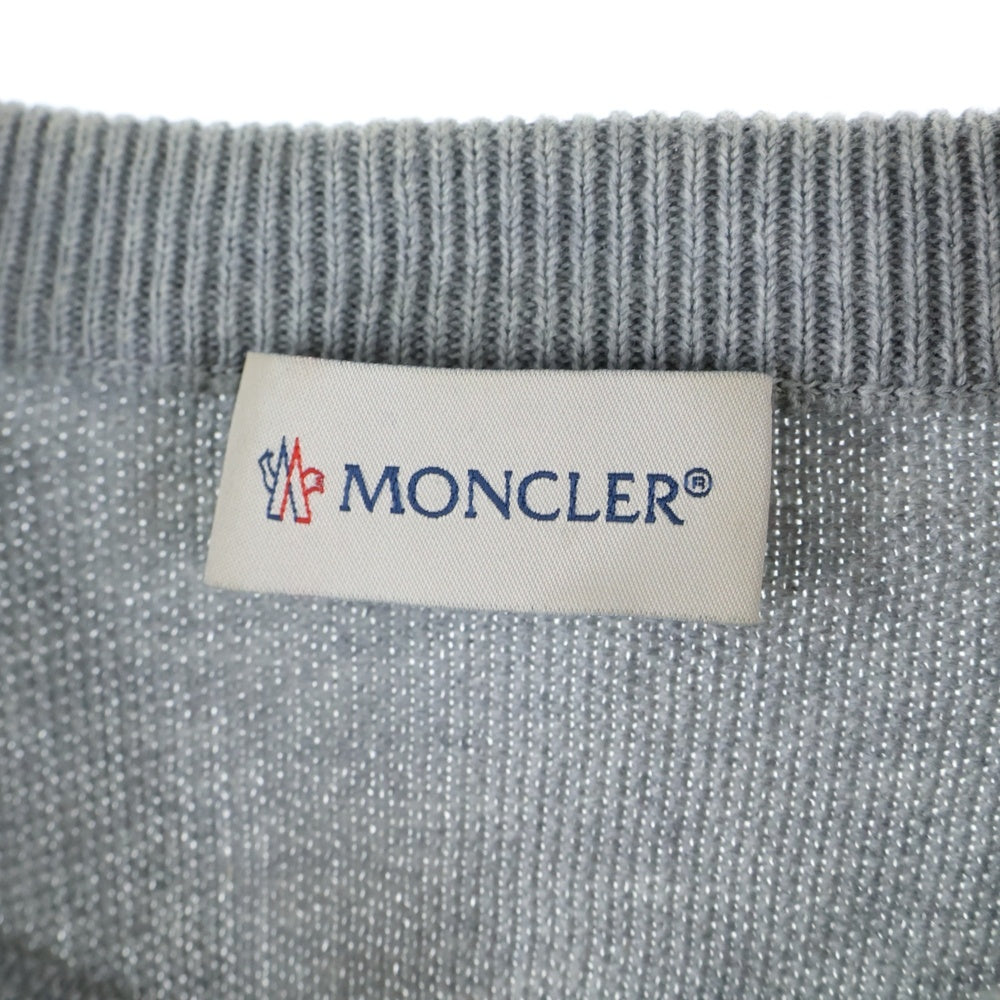 MONCLER(モンクレール) MAGLIA TRICOT GIROCOLLO スリーブライン切替 クルーネックロングスリーブTシャツカットソー ロンT グレー D10919029500