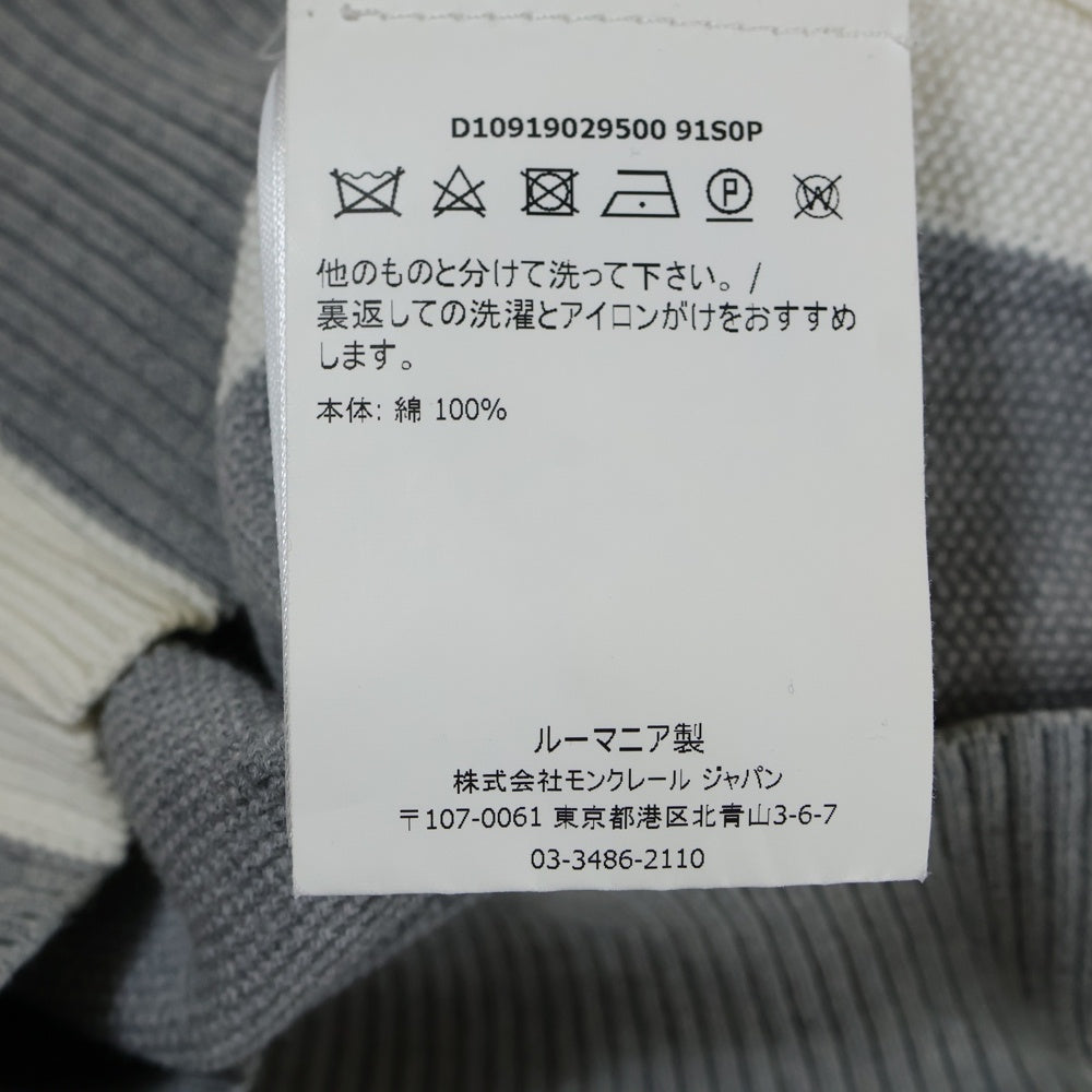 MONCLER(モンクレール) MAGLIA TRICOT GIROCOLLO スリーブライン切替 クルーネックロングスリーブTシャツカットソー ロンT グレー D10919029500