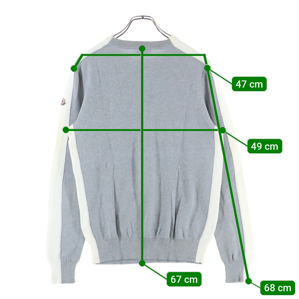 MONCLER(モンクレール) MAGLIA TRICOT GIROCOLLO スリーブライン切替 クルーネックロングスリーブTシャツカットソー ロンT グレー D10919029500