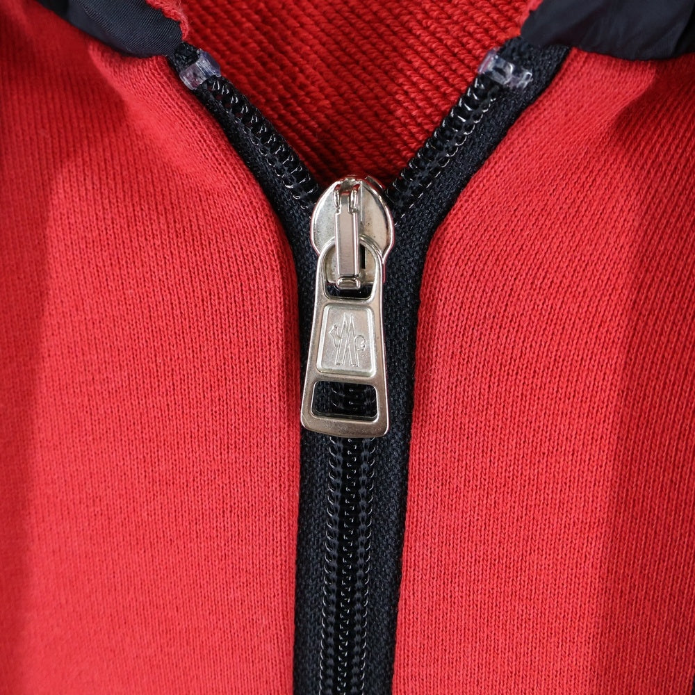 MONCLER(モンクレール) MAGLIA CARDIGAN バイカラージップアップスウェットパーカー フーディ レッド/ネイビー F10918G70200