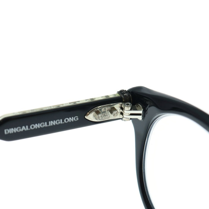CHROME HEARTS(クロムハーツ) DINGALONGLINGLONG CHプラスフレーム ボストンサングラス メガネ 眼鏡 アイウェア クリア ブラック 度入り