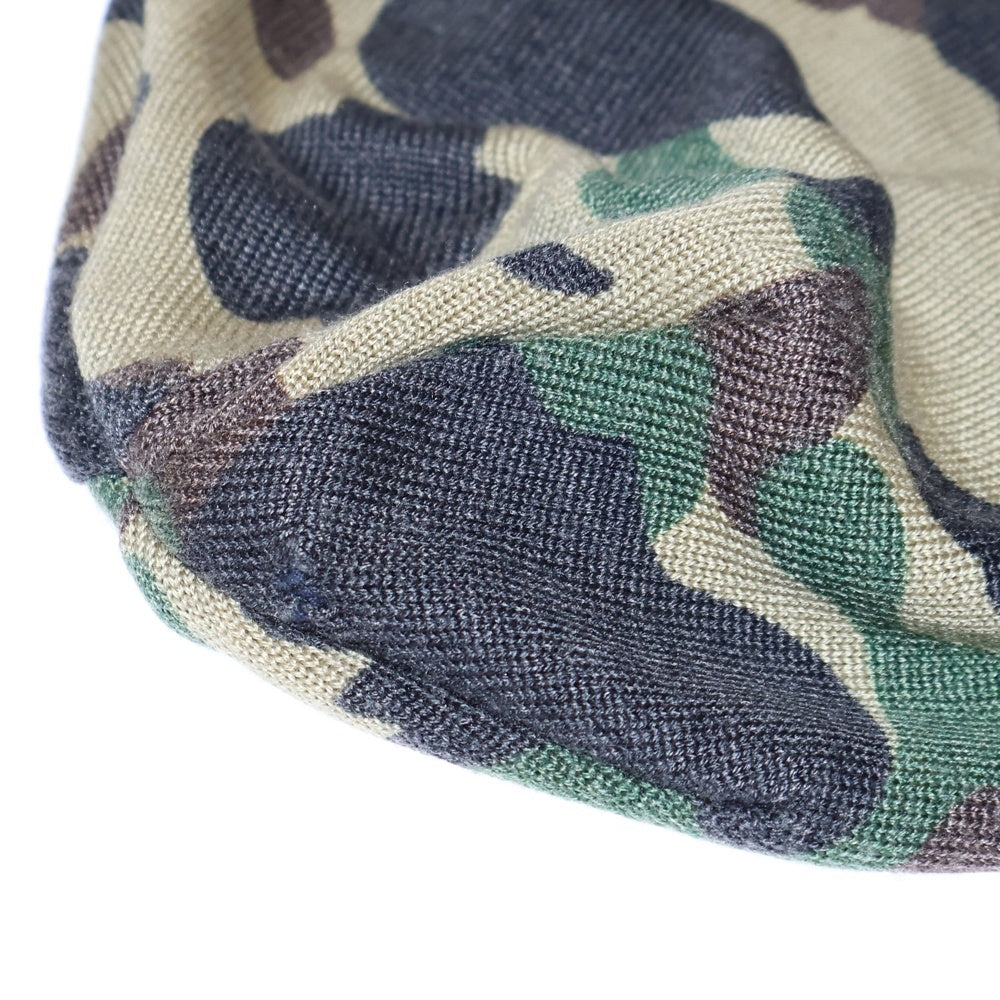 A BATHING APE(アベイシングエイプ) CAMO BEANIE カモフラ柄 ビーニー ニット帽子 マルチカラー