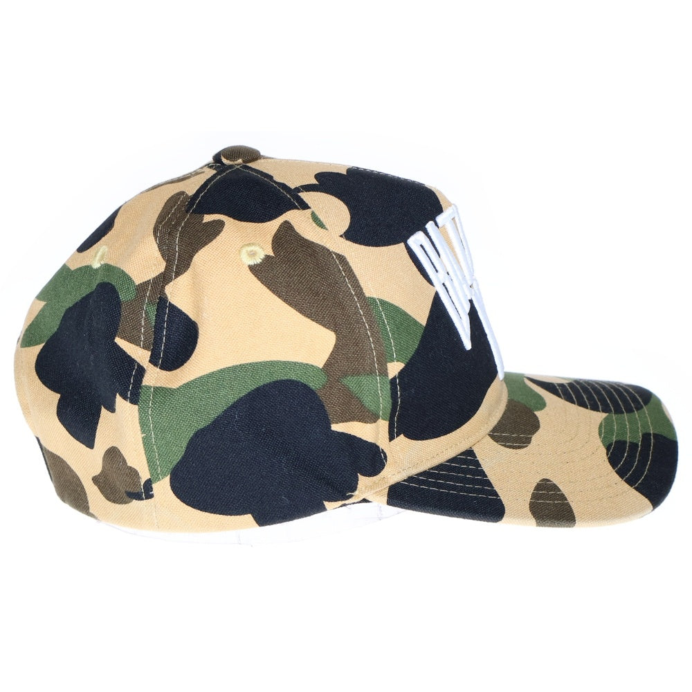 A BATHING APE(アベイシングエイプ) LOGO BASEBALL CAP CAMO ロゴ刺繍ベースボールキャップ 帽子 カモ柄 マルチカラー