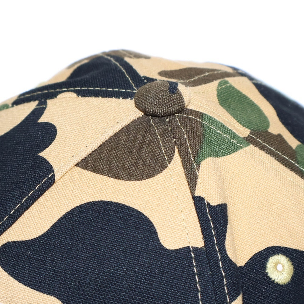 A BATHING APE(アベイシングエイプ) LOGO BASEBALL CAP CAMO ロゴ刺繍ベースボールキャップ 帽子 カモ柄 マルチカラー