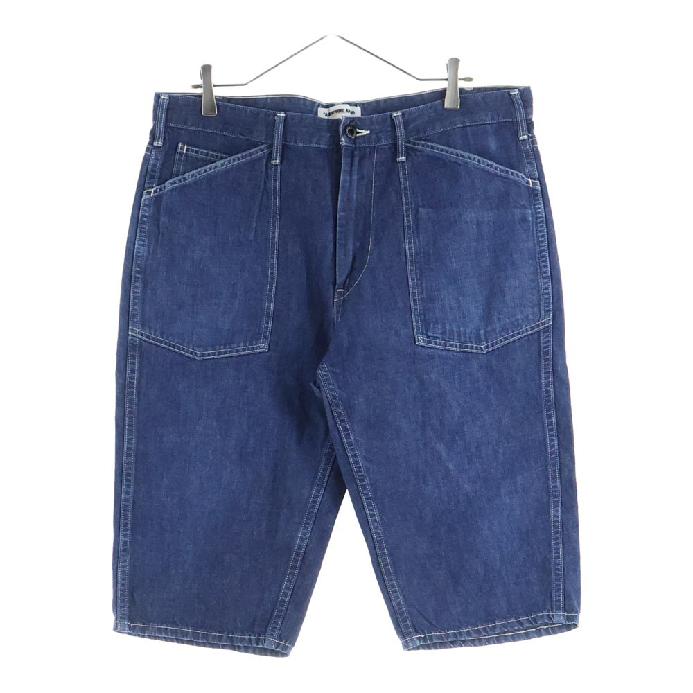 A BATHING APE(アベイシングエイプ) DENIM SHORT PANTS デニムショートパンツ ショーツ ネイビー