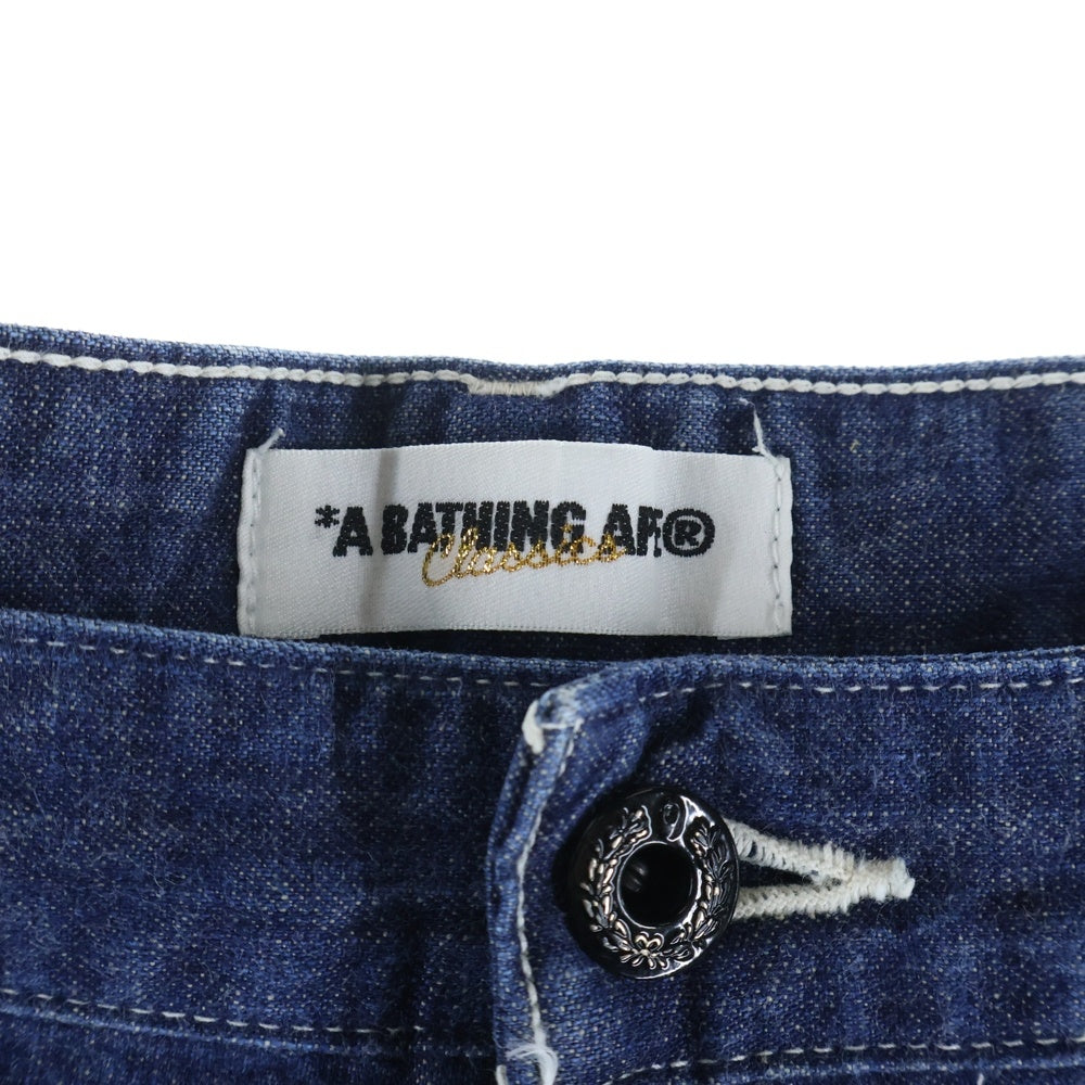 A BATHING APE(アベイシングエイプ) DENIM SHORT PANTS デニムショートパンツ ショーツ ネイビー