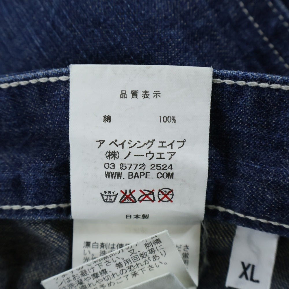 A BATHING APE(アベイシングエイプ) DENIM SHORT PANTS デニムショートパンツ ショーツ ネイビー