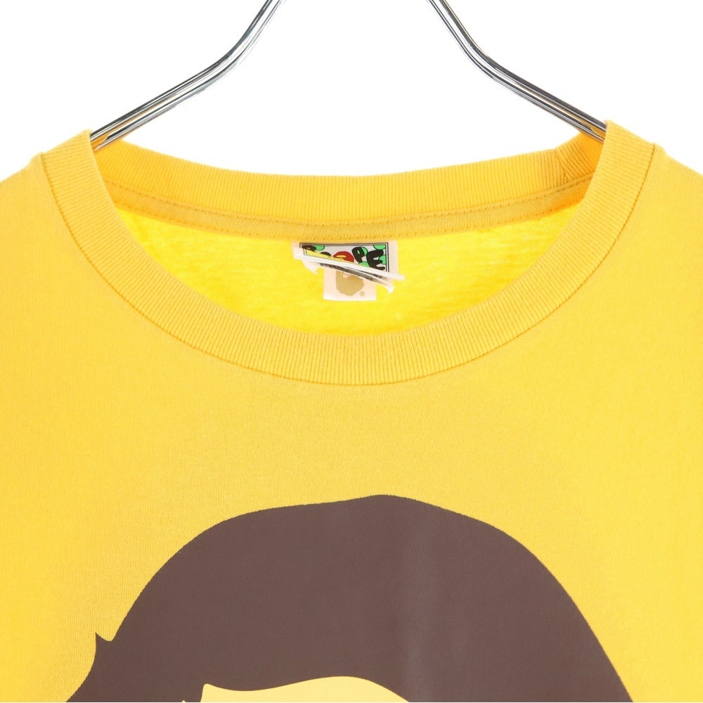 A BATHING APE(アベイシングエイプ) LOGO PRINT T-SHIRTS ロゴプリント半袖カットソー 半袖Tシャツ イエロー 001TEG301004X