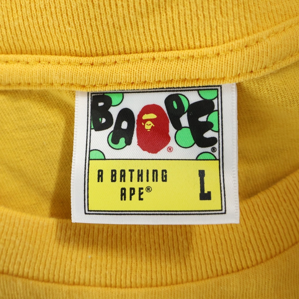 A BATHING APE(アベイシングエイプ) LOGO PRINT T-SHIRTS ロゴプリント半袖カットソー 半袖Tシャツ イエロー 001TEG301004X
