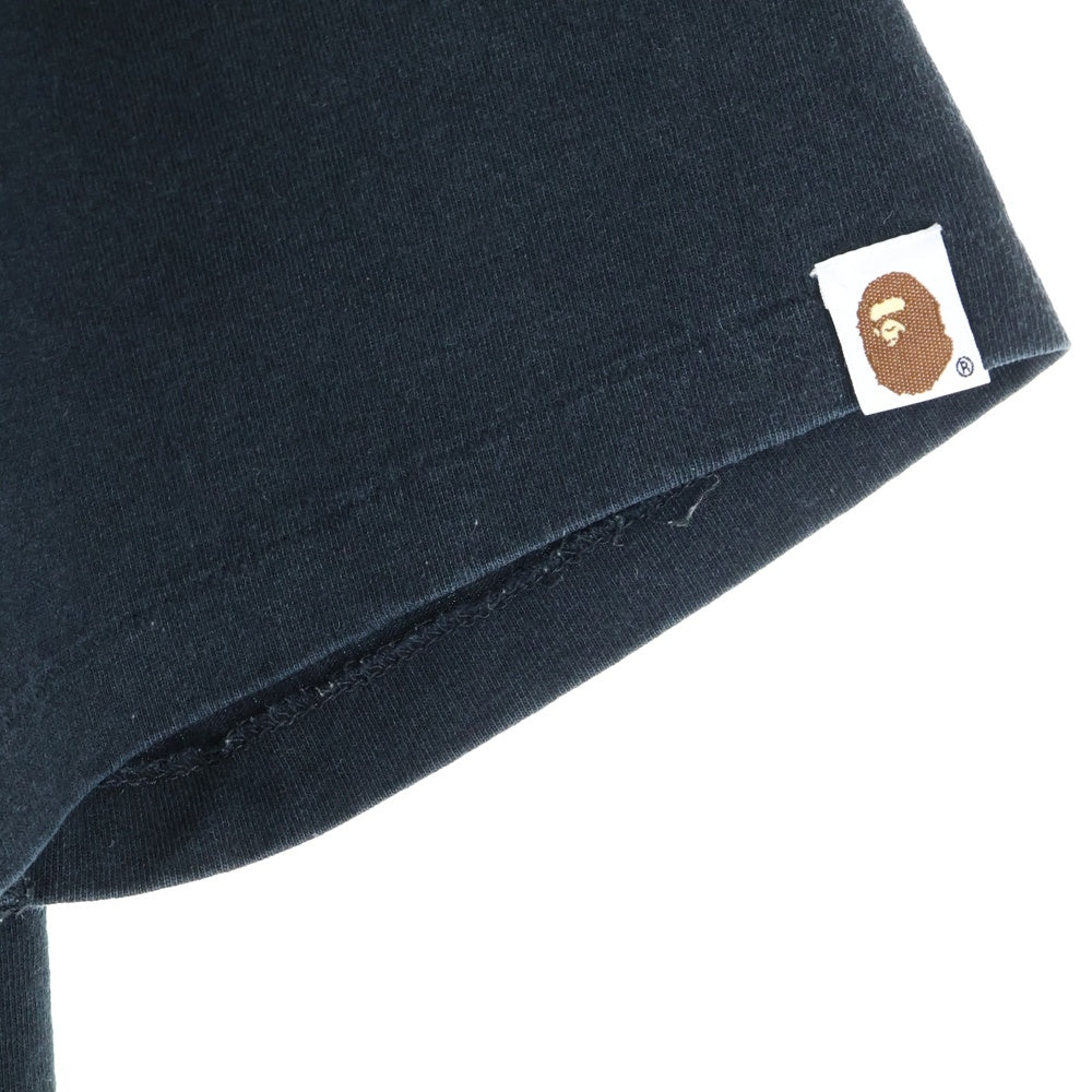 A BATHING APE(アベイシングエイプ) LOGO PRINT T-SHIRTS 001TEF801006X ロゴプリント半袖カットソー 半袖Tシャツ ブラック