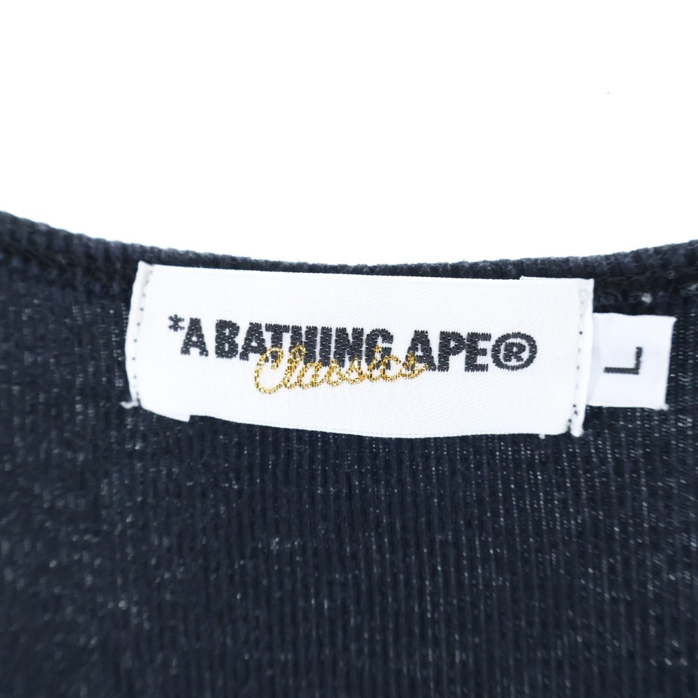 A BATHING APE(アベイシングエイプ) LOGO TANK TOP ロゴ刺繍タンクトップ ブラック