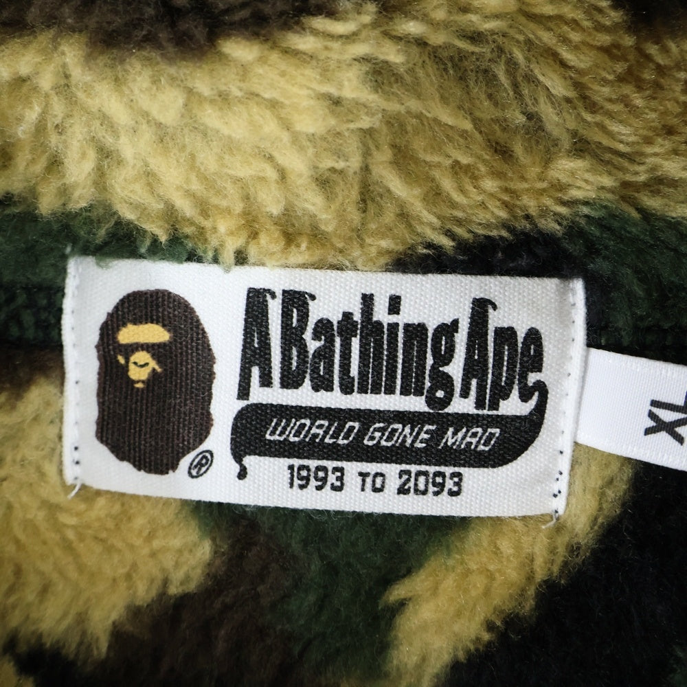A BATHING APE(アベイシングエイプ) CAMO FLEECE JACKET 001LJC801006X カモ柄フリースジャケット マルチカラー