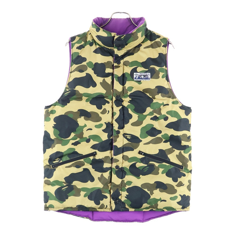 A BATHING APE(アベイシングエイプ) REVERSIBLE DOWN VEST 001LJ0801019X リバーシブルダウンベスト カモ柄 マルチカラー