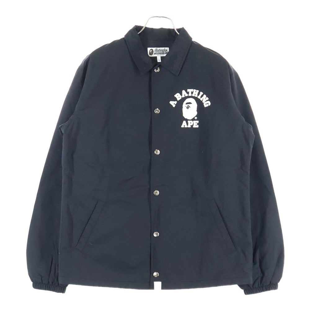A BATHING APE(アベイシングエイプ) LOGO COACH JACKET 001LJC201006X ロゴプリントコーチジャケット ブラック