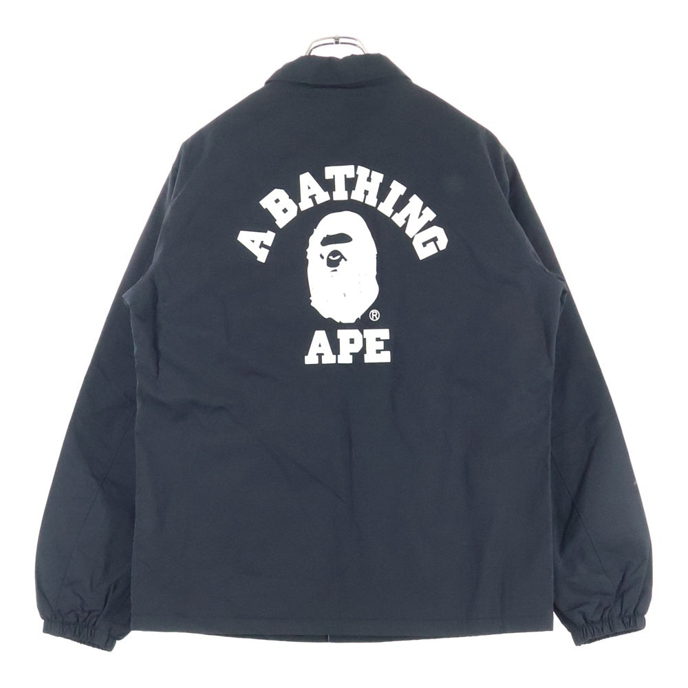 A BATHING APE(アベイシングエイプ) LOGO COACH JACKET 001LJC201006X ロゴプリントコーチジャケット ブラック