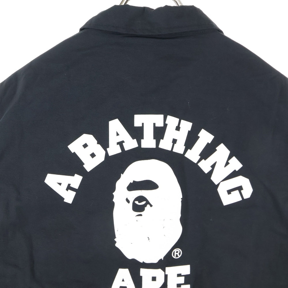 A BATHING APE(アベイシングエイプ) LOGO COACH JACKET 001LJC201006X ロゴプリントコーチジャケット ブラック